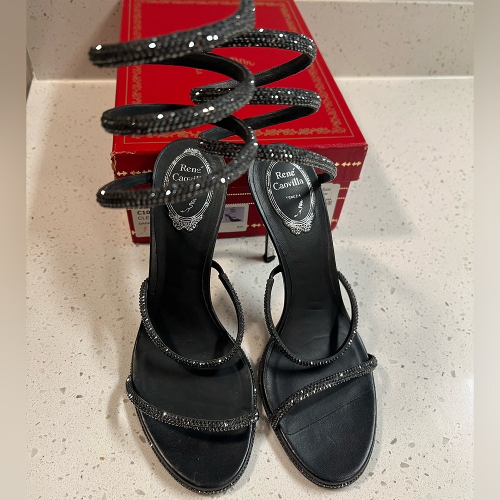 Rene Caovilla glitter heels